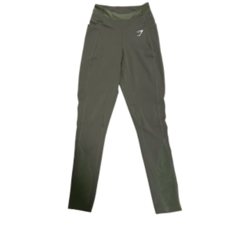 Gymshark Women's Leggings, Army Green, Size XS
